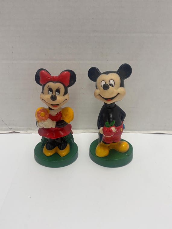 Walt Disney Productions Mickey And Minnie Mouse Bobble heads