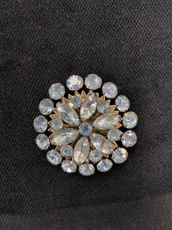 Baby Blue Rhinestone Brooch