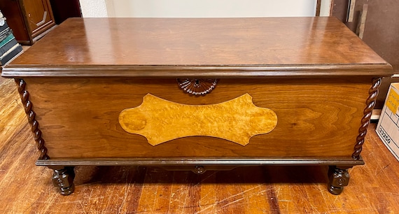 Art Deco cedar chest with lock removed