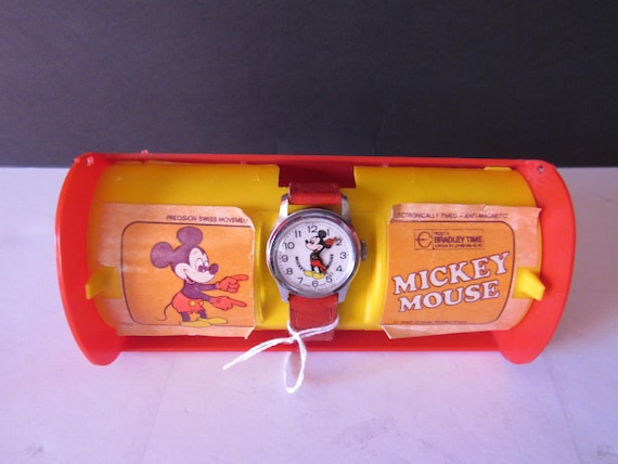 Mickey Mouse Watch in red plastic case