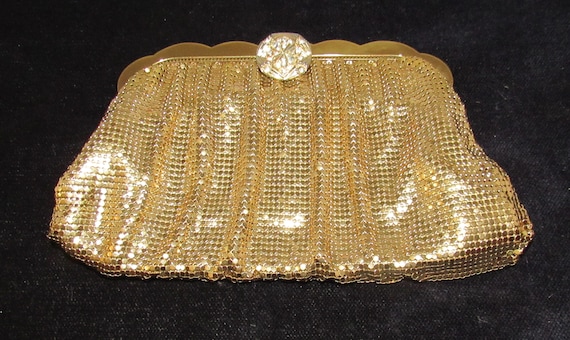 Gold Mesh Whiting and Davis evening bag