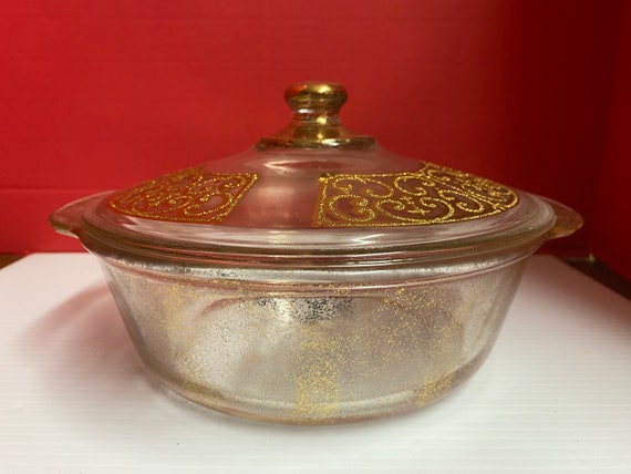 Fire-King Georges Briard Casserole Dish with Cover