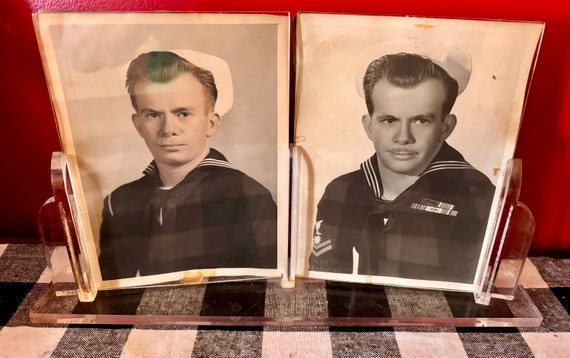 Lucite double picture frame