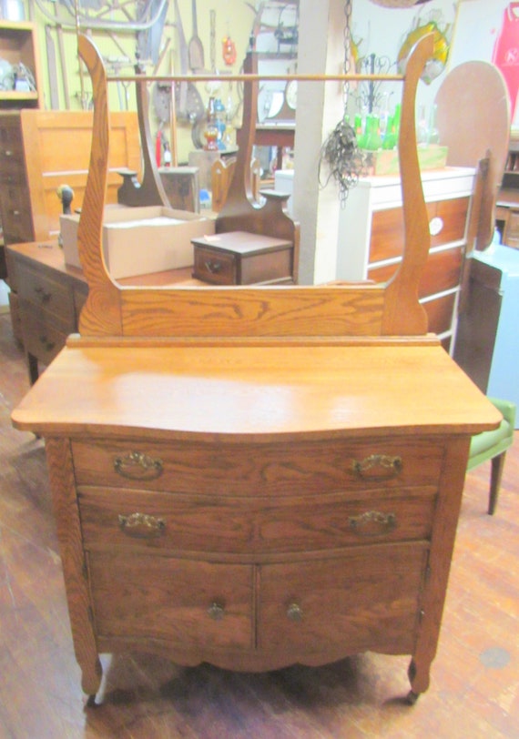 Oak Wash Stand with towel rack