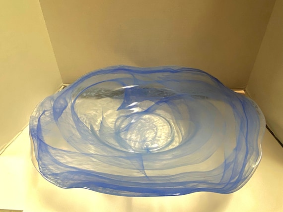 Blue Swirl Glass Bowl
