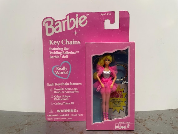 Vintage 1996 Barbie Twirling Ballerina Keychain - In Box