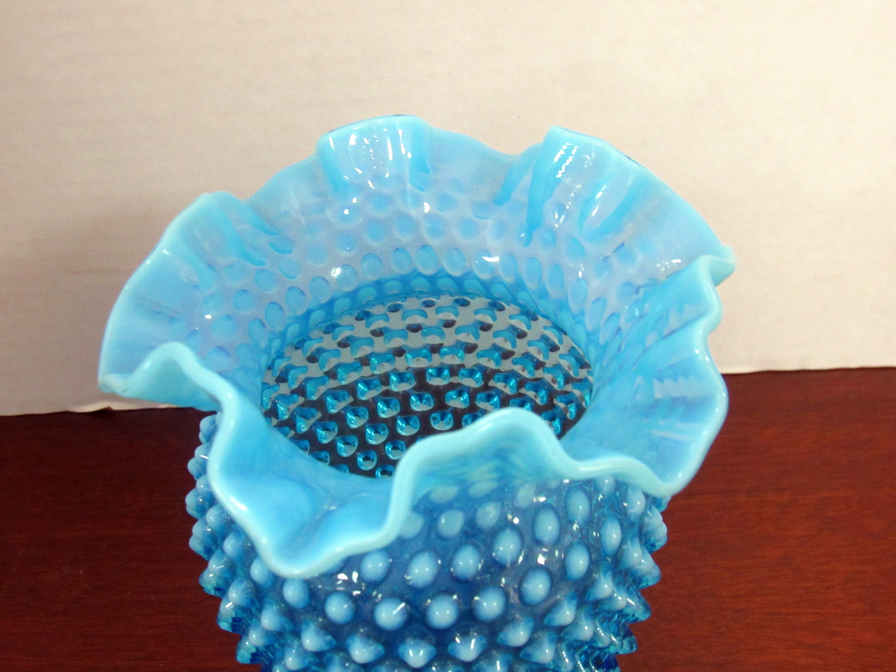 Blue Fenton Hobnail Vase