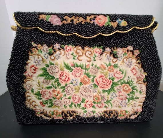 Beaded tapestry purse