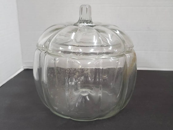 Vintage glass pumpkin cookie jar