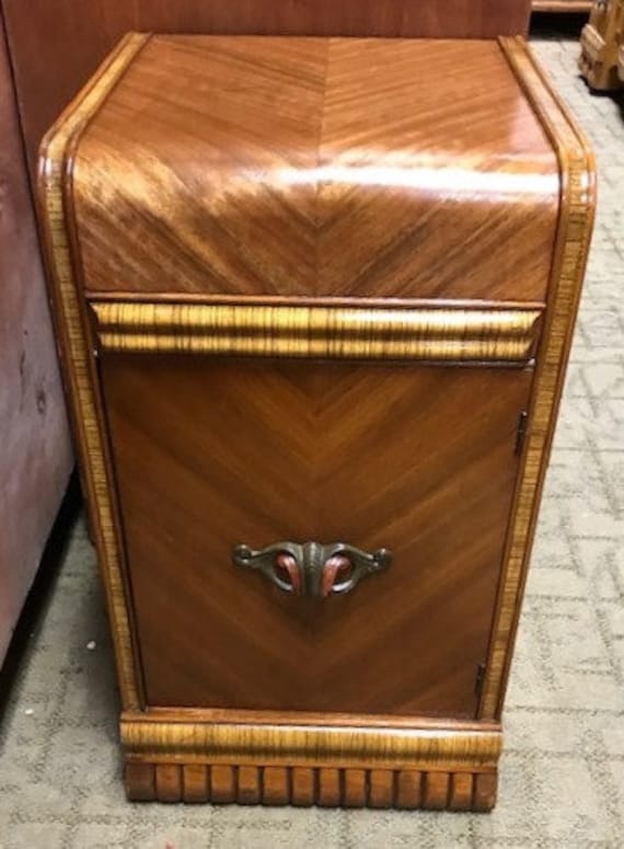 Art Deco Waterfall Nightstand or end table