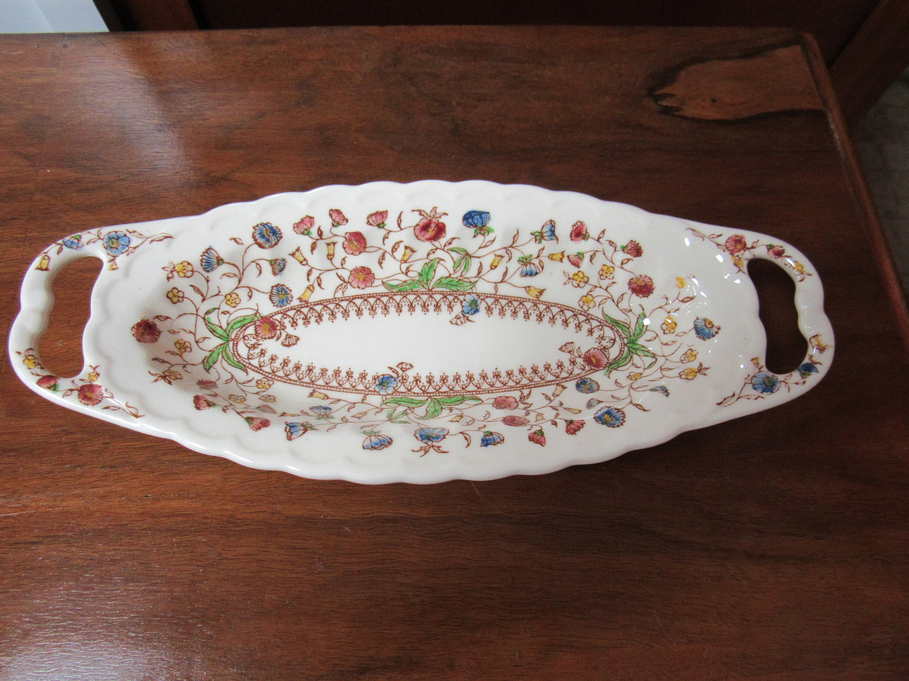 Vernon Kilns Desert Bloom Oval serving piece