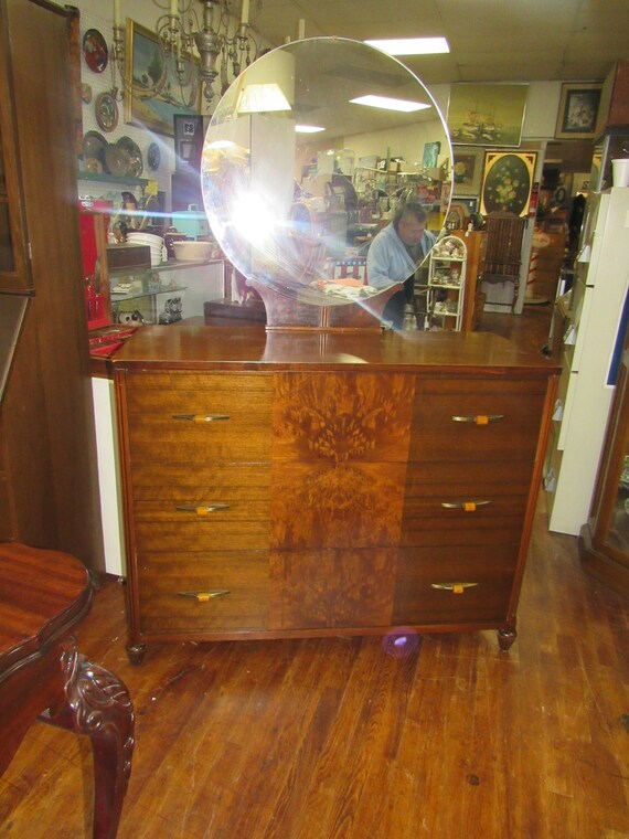 Art Deco Dresser with Mirror with hidden compartments