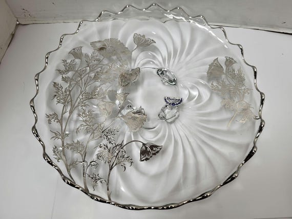 Otagiri Sterling & Crystal Cake Plate