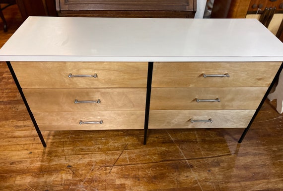 Steel frame six drawer dresser