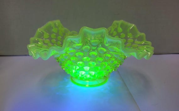 Fenton Vaseline Glass Bowl