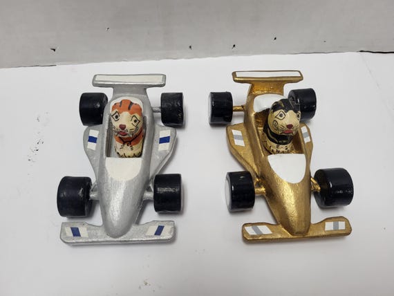 Cats in Race Cars Figurines