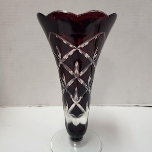 Bohemian Ruby Red Vase