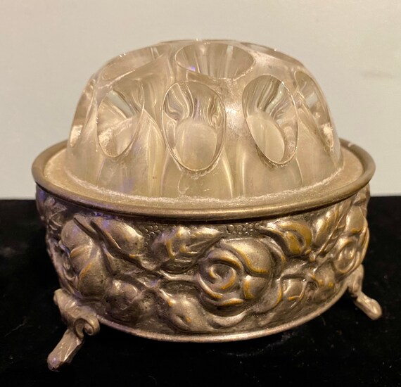 Antique flower frog vase