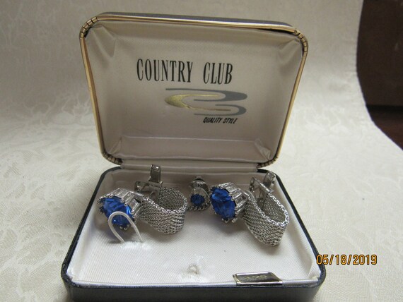 Vintage French cufflinks and tie clasp - image 3