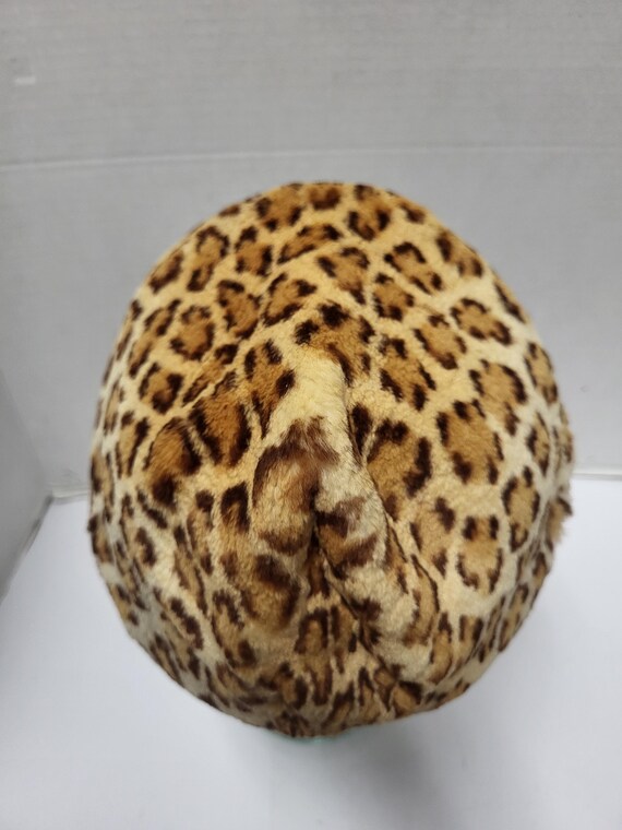 Leopard Print Rabbit Fur Hat - image 4