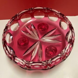 Cranberry Pink Footed Bowl