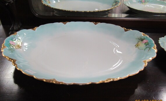 Hapsburg China Austria two serving platters and casserole with lid