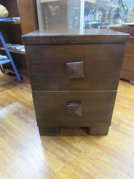 Mid Century nightstand with two drawers