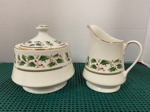 Royal Holly Cream & Sugar set