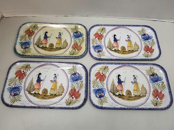 4 French Metal Trays