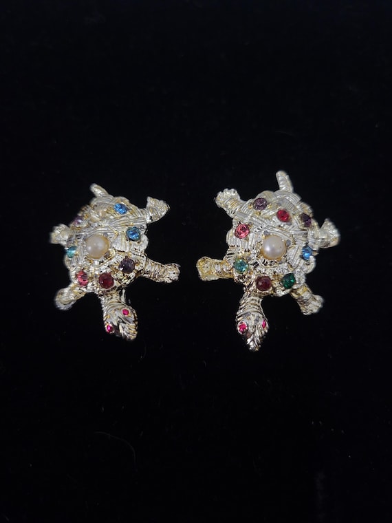 Rhinestone Turtle Brooches