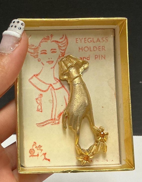 Eyeglass holder brooch MIP