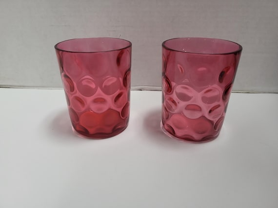 Fenton Cranberry Optic Dot Glasses