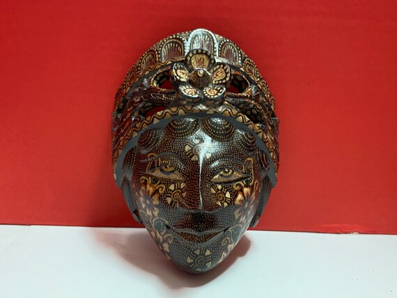 Carved Wood Batik Mask