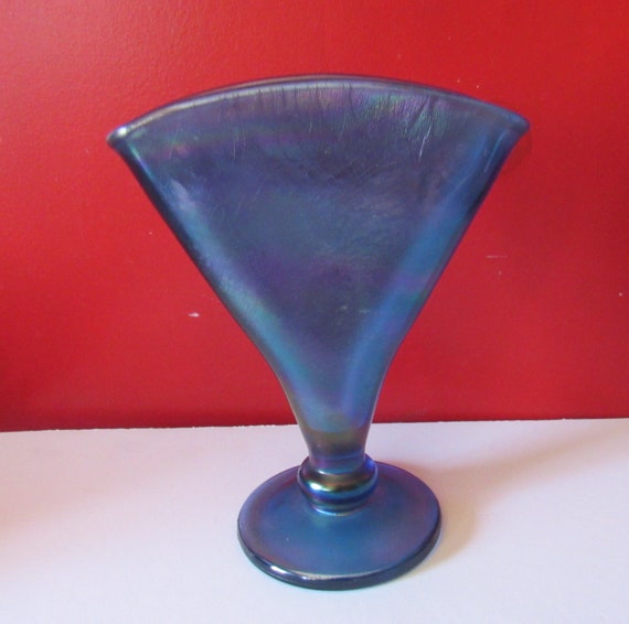 Fenton Blue and gold Art Glass vase