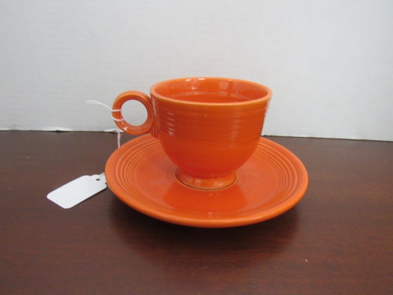 Fiesta orange cup and saucer