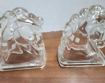 Glass Horse Bookends