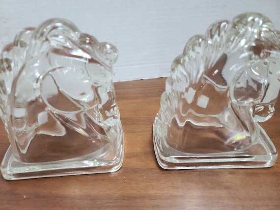 Glass Horse Bookends