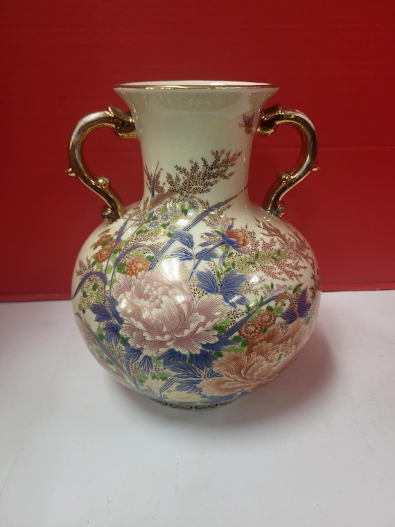 Japanese Twin Handle Floral Vase