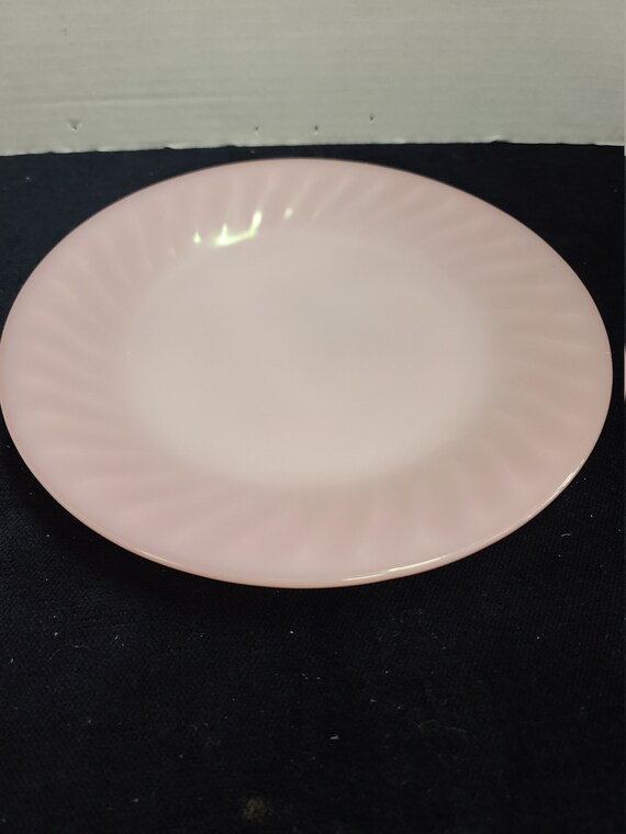 Fire King pink swirl plate