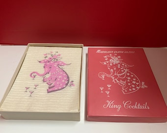 Serviettes cocktail MCM éléphant rose