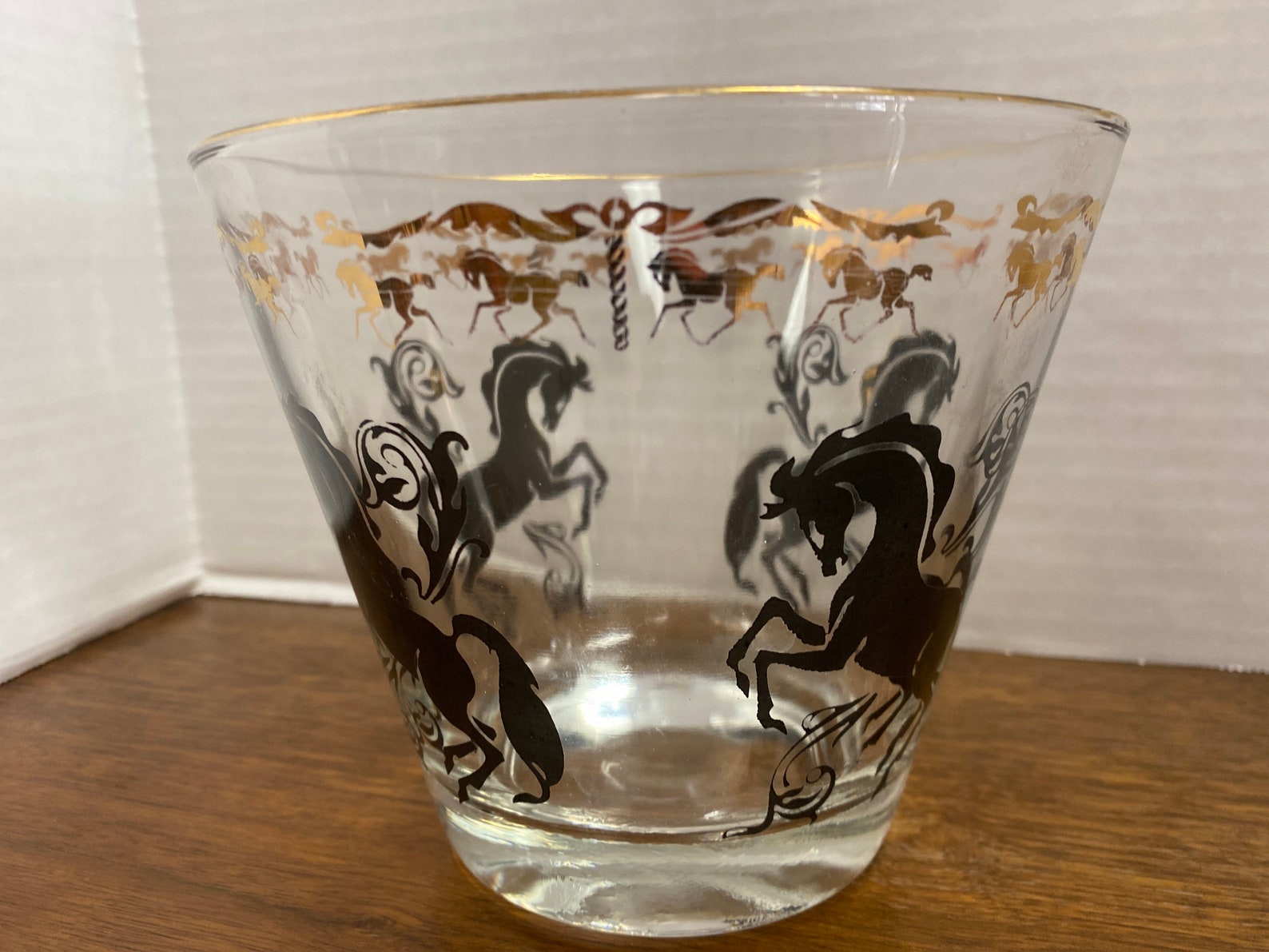 Mid Century Ice Bucket With Horses Etsy UK