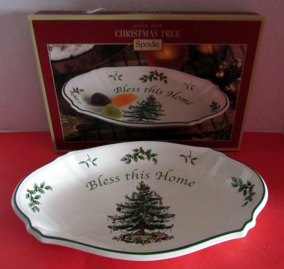 Spode Christmas Tree plate  Bless This Home