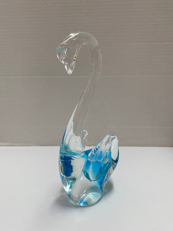 Clear Glass Swan Figure