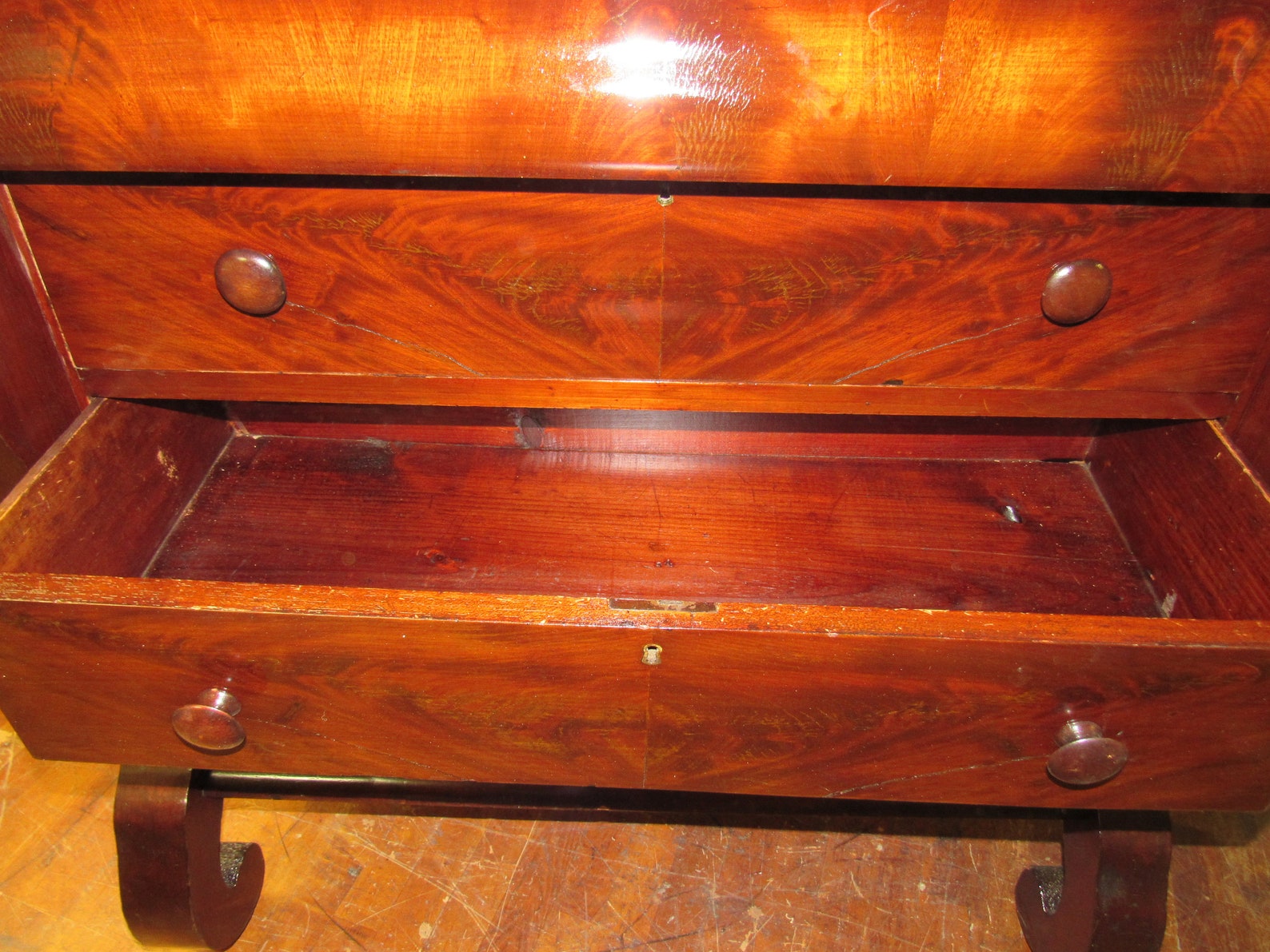 Antique Empire Dresser With Mirror Etsy