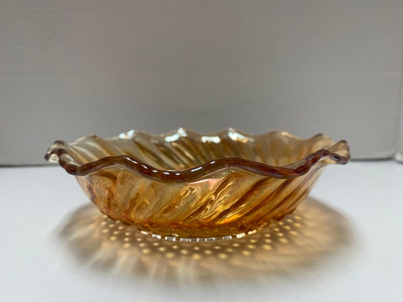 Orange Luster Glass Bowl