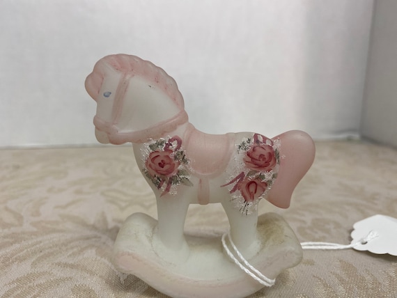 Fenton Satin Glass Rocking Horse Figure
