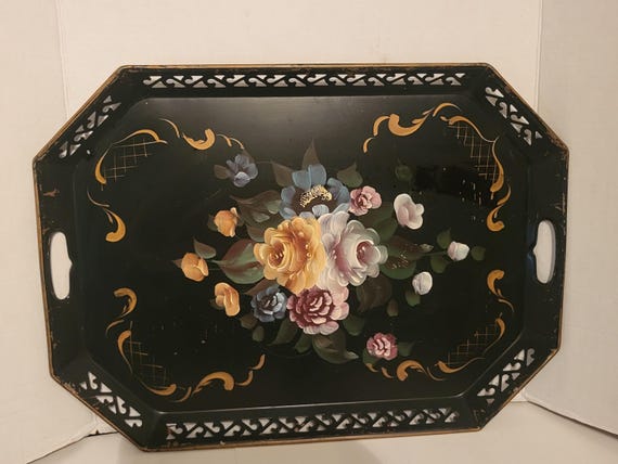 Hand Painted Metal Tray