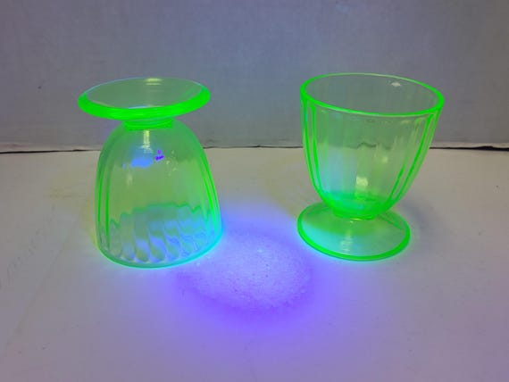 Uranium Glass Sherbert Cups
