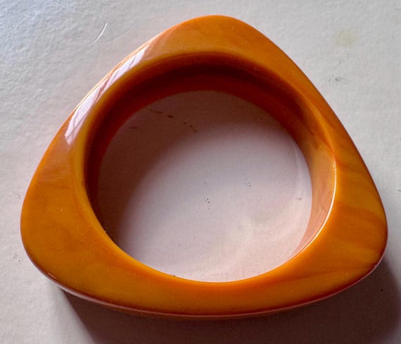 Bakelite triangle bangle bracelet - image 1