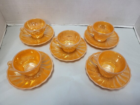 Fire King Lusterware Tea Cups